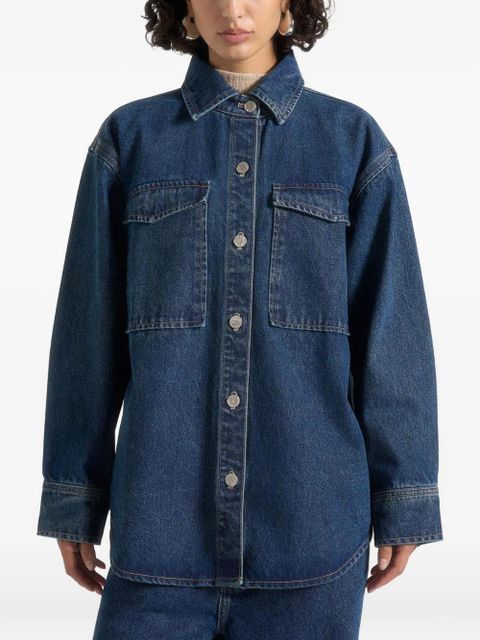Manière De Voir Joy pocket button overshirt - Blue