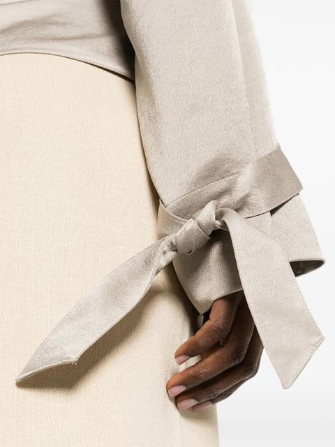 Nanushka detachable-bolero tie-detail top - Grey