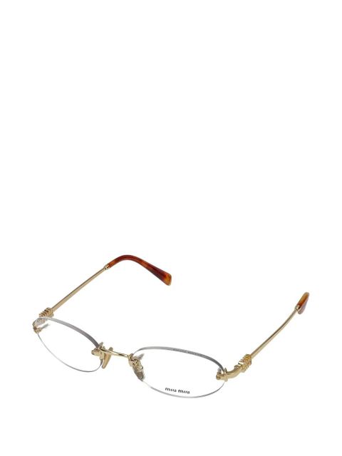 Miu Miu Eyewear rimless oval-frame glasses - Gold - zdjęcie produktu nr 2