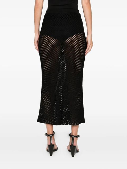 Simkhai crochet-effect midi skirt - Black