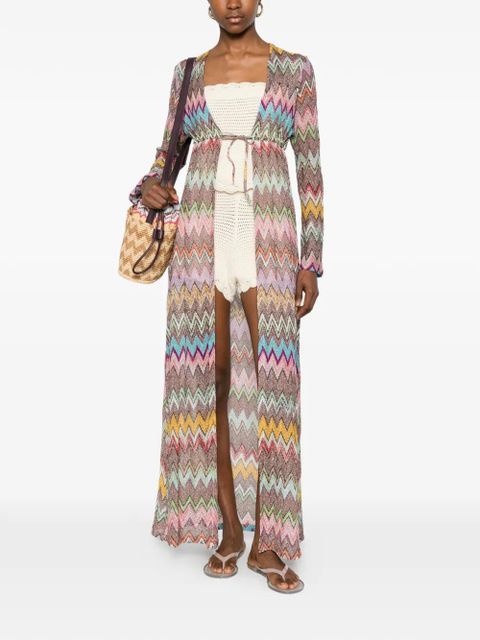 Missoni zigzag-pattern V-neck cover-up - Brown - zdjęcie produktu nr 2