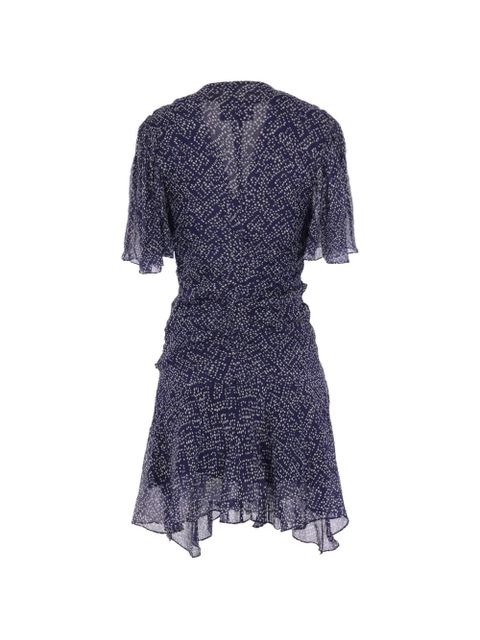 MARANT ÉTOILE ruffle-detail printed dress - Blue - zdjęcie produktu nr 2