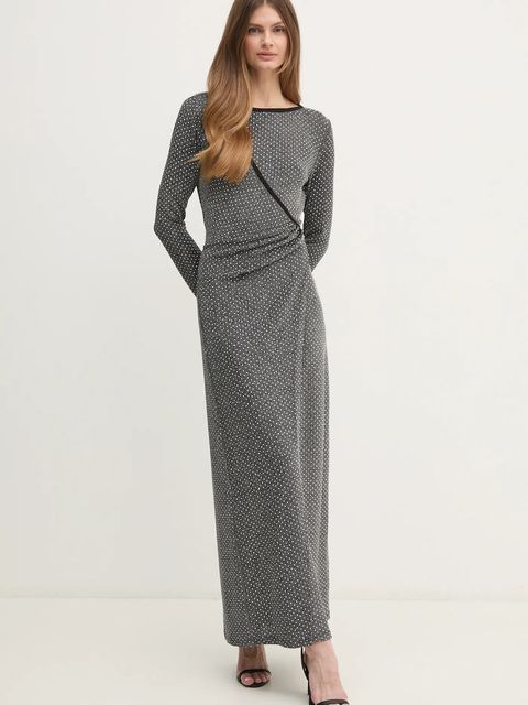 DIANE VON FURSTENBERG sukienka kolor szary maxi rozkloszowana DVFDW4S011