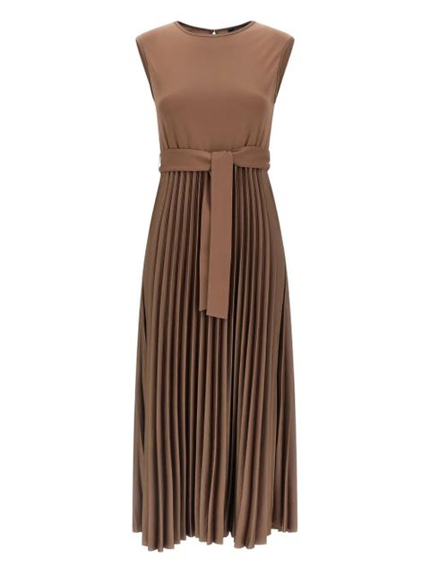 Weekend Max Mara Samuele pleated belted midi dress - Brown - zdjęcie produktu nr 1
