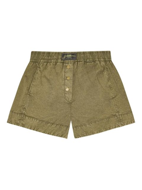 GANNI washed cotton shorts - Green - zdjęcie produktu nr 1