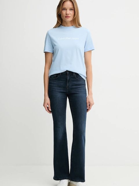 Calvin Klein Jeans t-shirt bawełniany damski kolor niebieski LV047C912G - zdjęcie produktu nr 2