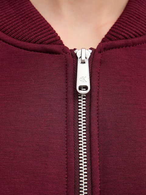 Calvin Klein Jeans bluza damska kolor bordowy z aplikacją LV047C524G