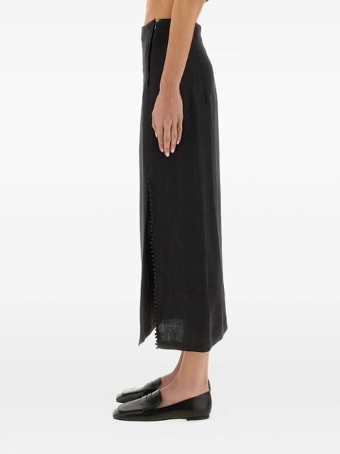 Alysi slit linen skirt - Grey