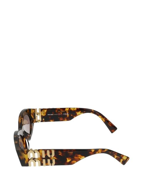 Miu Miu tortoiseshell-effect logo-plaque sunglasses - Brown