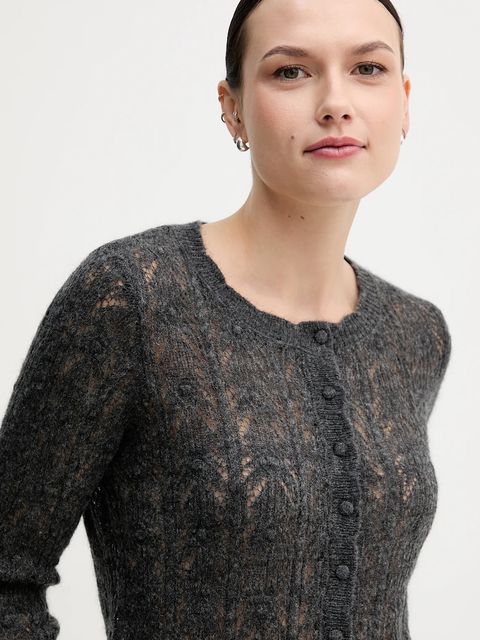 Hoss Intropia kardigan z dodatkiem wełny damski kolor szary lekki 6312167