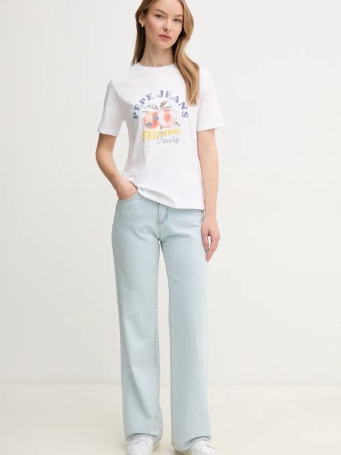 Pepe Jeans t-shirt bawełniany VENUSA damski kolor biały PL506056