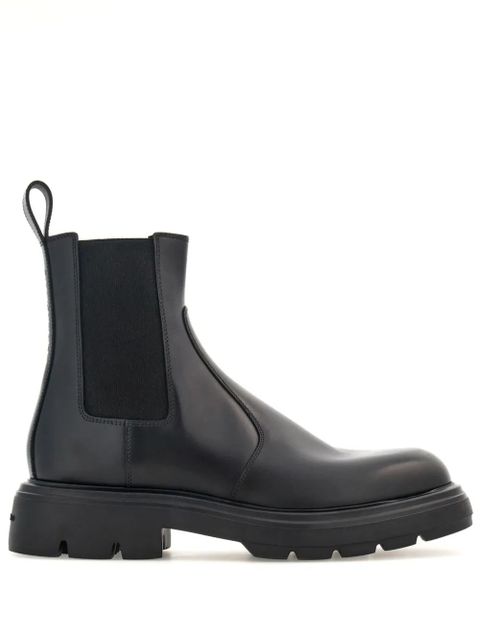 Ferragamo logo-debossed leather boots - Black - zdjęcie produktu nr 1