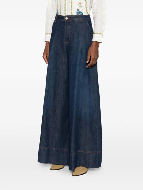 TWINSET wide-leg cotton jeans - Blue