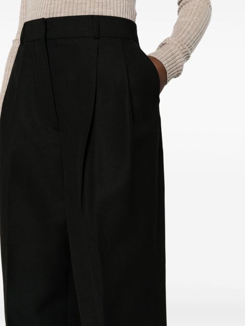 TOTEME double-pleated tailored trousers - Black