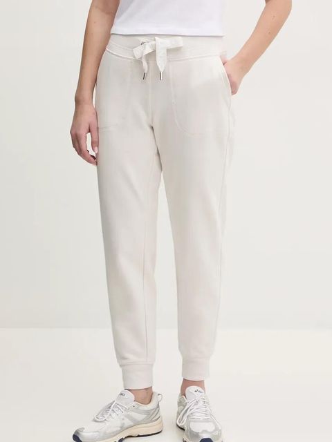 Dkny spodnie dresowe damskie kolor beżowy gładkie DP5P3496 - zdjęcie produktu nr 1