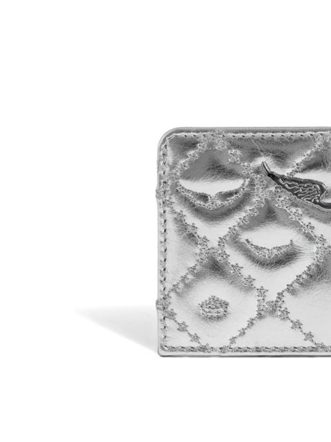 Zadig&Voltaire quilted leather card holder - Silver