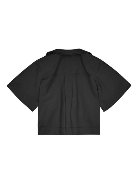 GANNI stretch-cotton blouse - Black