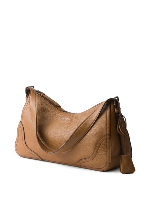 Prada Aimèe large leather shoulder bag - Brown