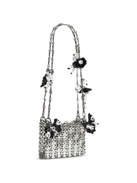 Rabanne mini flower-embellished shoulder bag - Silver