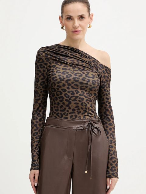 Guess longsleeve ANITA damski kolor brązowy W5BP08 K1492 - zdjęcie produktu nr 1