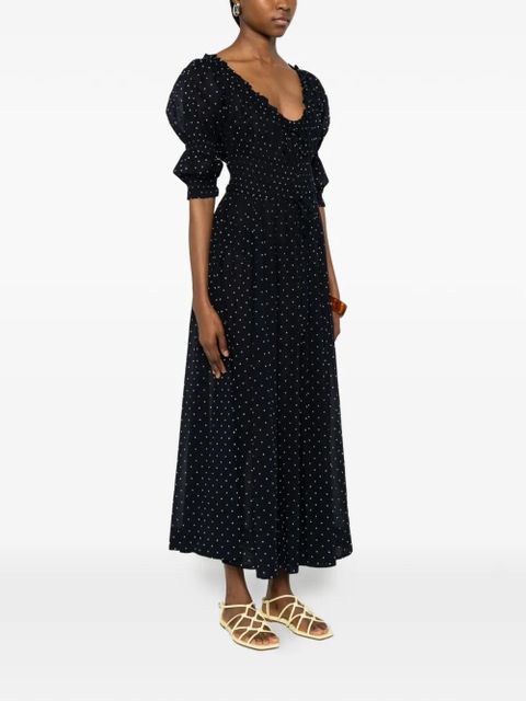 DÔEN Ischia polka-dot midi dress - Blue