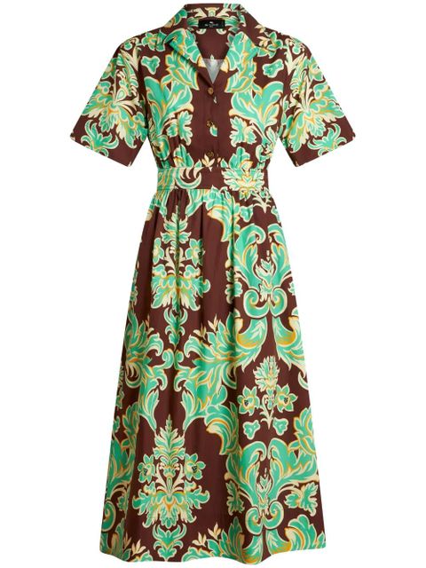 ETRO Venus-print cotton shirtdress - Green - zdjęcie produktu nr 1