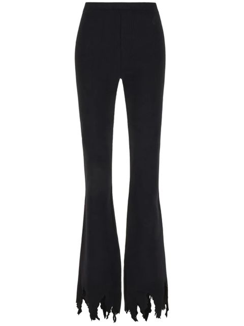 JW Anderson shredded-hem flared trousers - Black - zdjęcie produktu nr 1