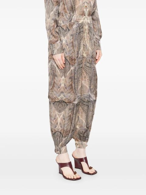 ZIMMERMANN paisley-print pleated trousers - Neutrals