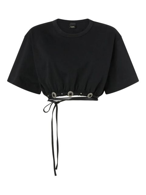 PINKO tie cropped T-shirt - Black - zdjęcie produktu nr 1