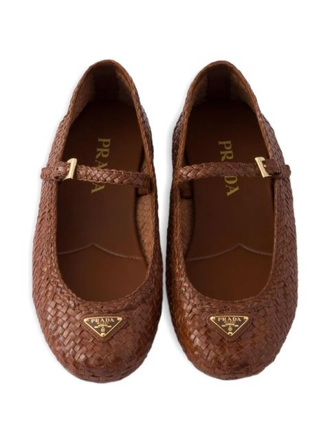 Prada woven ballet flats - Brown