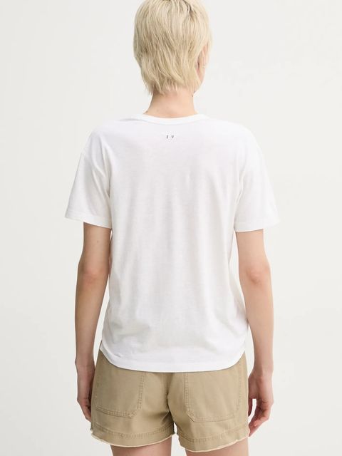 ZADIG&VOLTAIRE t-shirt z domieszką lnu damski kolor biały JWTS02726