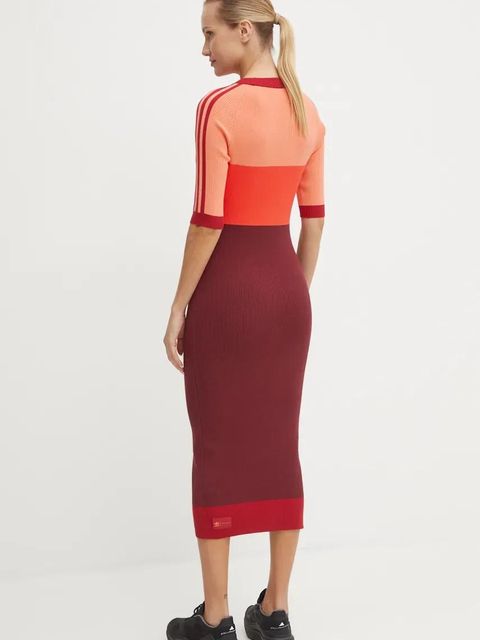adidas Originals sukienka X Ksenia Schneider kolor bordowy midi dopasowana IW5661
