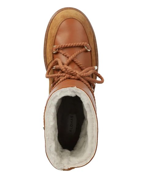 ALOHAS leather rope-laced snow boots - Brown