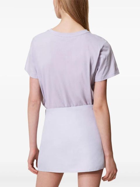 TWINSET logo-plaque T-shirt - Purple