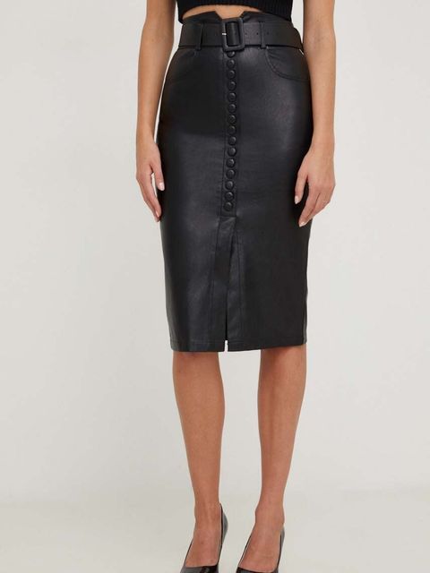 Answear.LAB spódnica kolor czarny midi ołówkowa