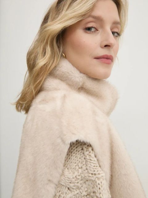 Answear.LAB bezrękawnik damski kolor beżowy przejściowy