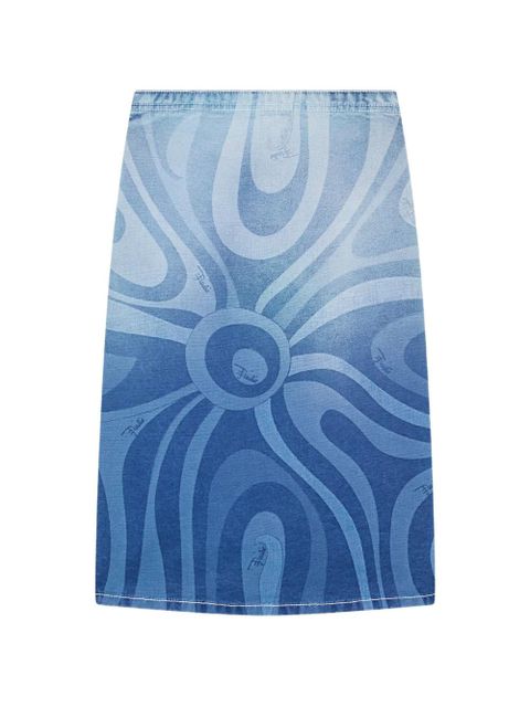 PUCCI Marmo print short denim dress - Blue - zdjęcie produktu nr 1