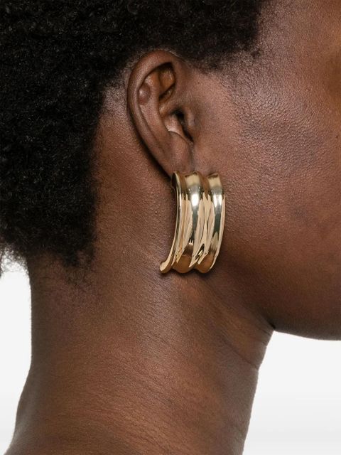 Self-Portrait ridged earrings - Gold