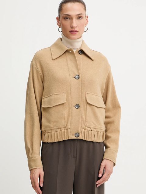 Marella kurtka z dodatkiem wełny Emme by Marella kolor brązowy przejściowa 2525906081200 - zdjęcie produktu nr 1