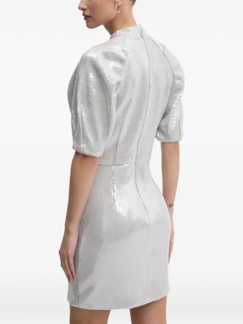 ROTATE BIRGER CHRISTENSEN puff-sleeve sequinned dress - Grey