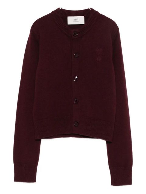 AMI Paris embroidered button cardigan