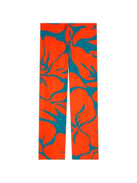 DRIES VAN NOTEN floral-print trousers - Orange - zdjęcie produktu nr 1