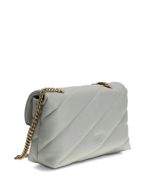 PINKO Love quilted bird-hardware shoulder bag - Grey