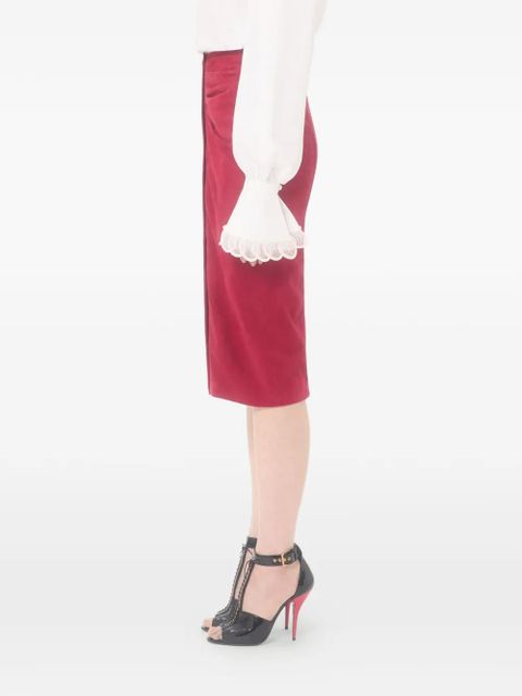 Valentino Garavani suede skirt - Red