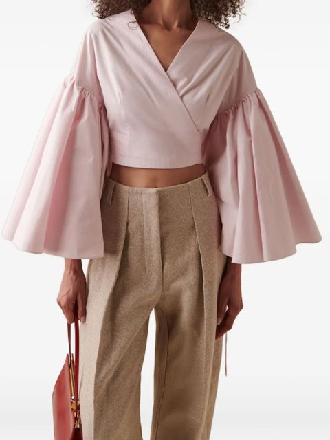 Jacquemus balloon-sleeve wrap top - Pink