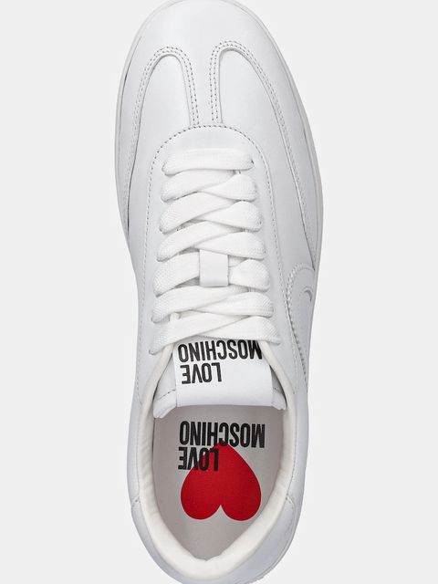 Love Moschino sneakersy skórzane damskie kolor biały JA15112G1NIA0100