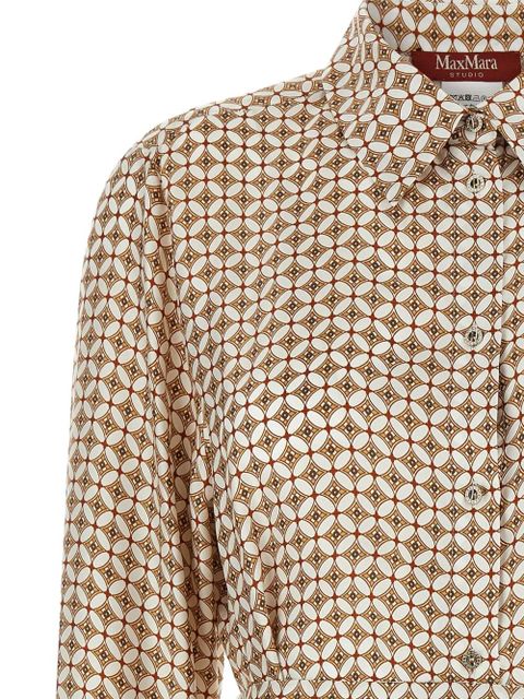 Max Mara Tenuta print belted shirt - Neutrals
