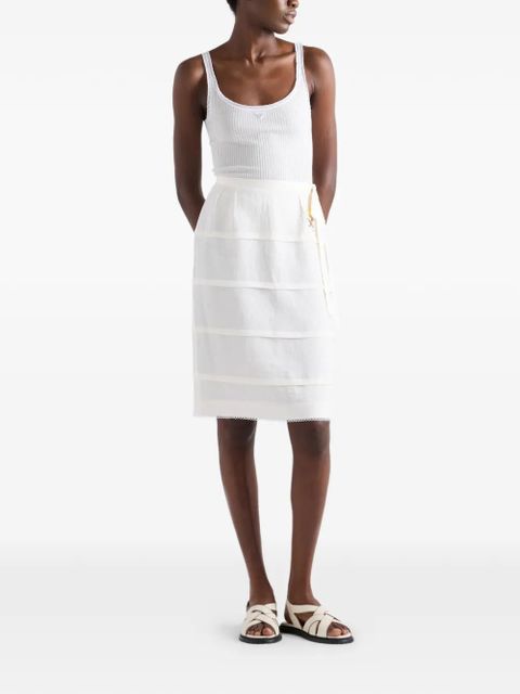Prada embroidered linen skirt - White - zdjęcie produktu nr 2