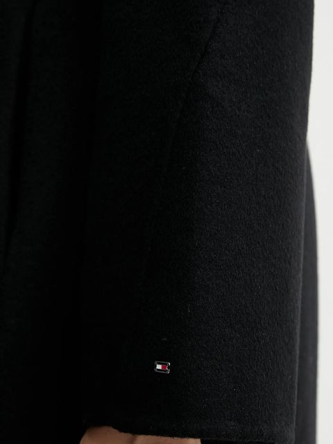 Tommy Hilfiger płaszcz z wełną kolor czarny WW0WW47286