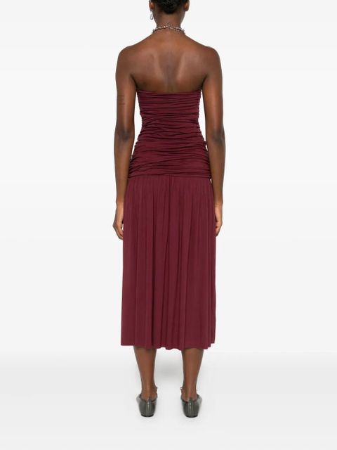 Gimaguas Fortuna strapless gathered midi dress